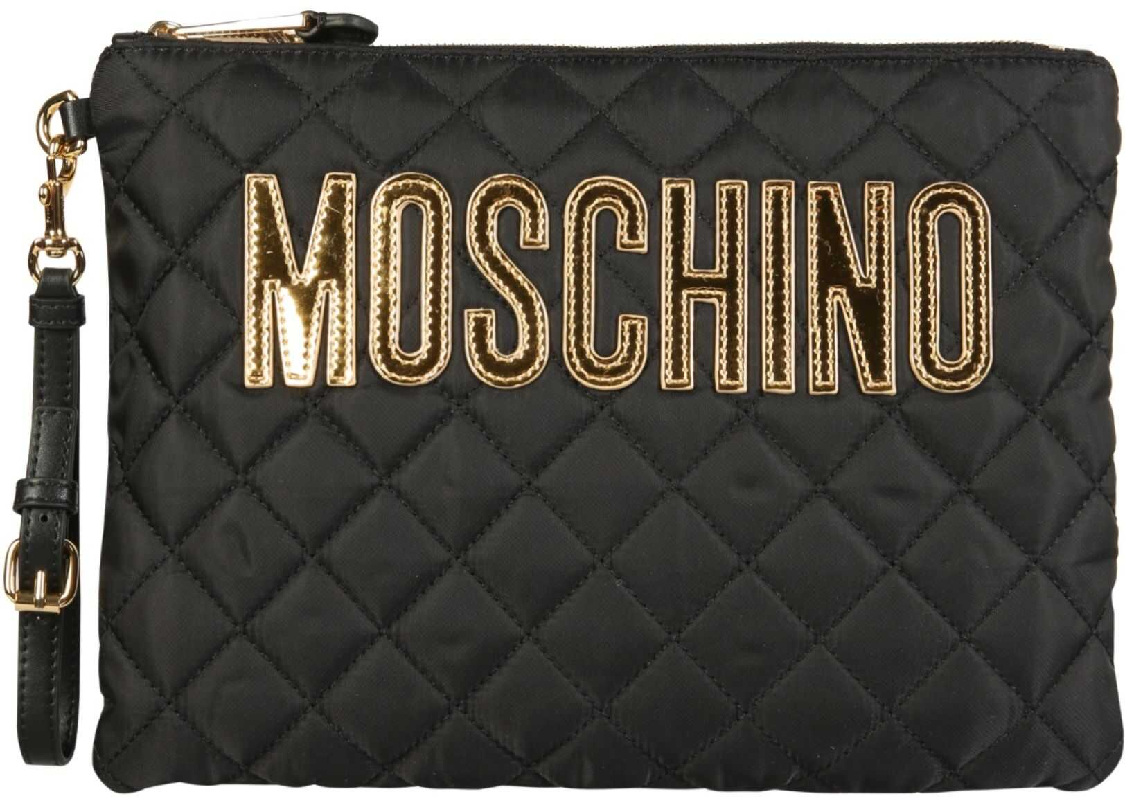 Moschino Pouch With Logo 84088201_2555 BLACK imagine b-mall.ro