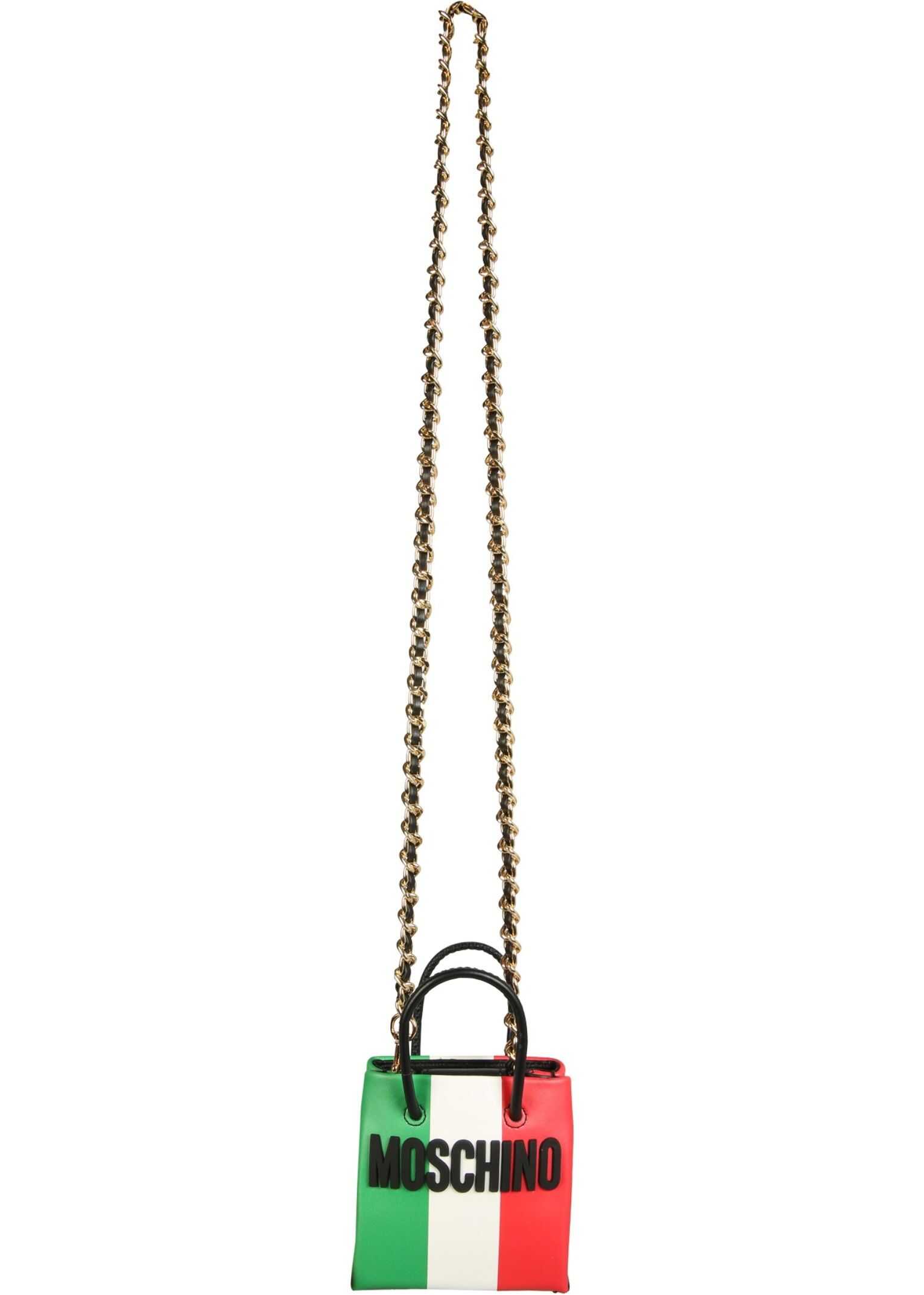 Moschino Italian Slogan Micro Shopper Bag MULTICOLOUR