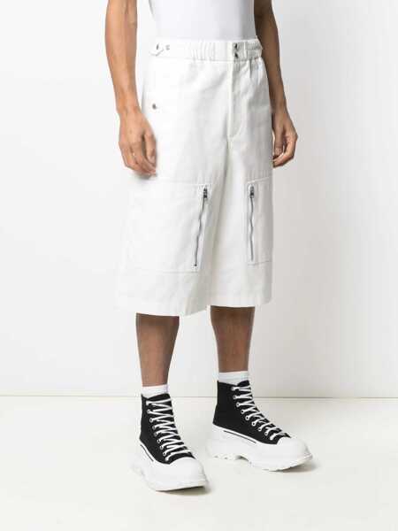 Pantaloni scurti Alexander McQueen Japanese Gabardine Shorts WHITE Barbati (BM 8145991) 3