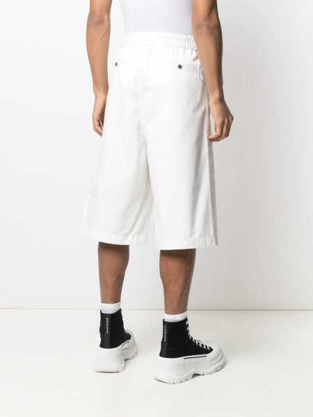 Pantaloni scurti Alexander McQueen Japanese Gabardine Shorts WHITE Barbati (BM 8145991) 4