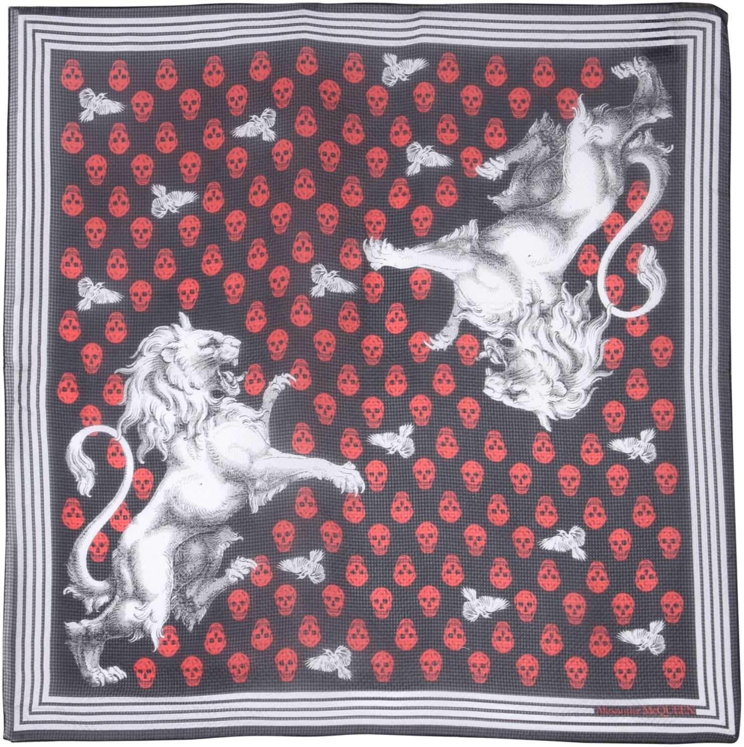 Alexander McQueen Lion Biker Scarf BLACK