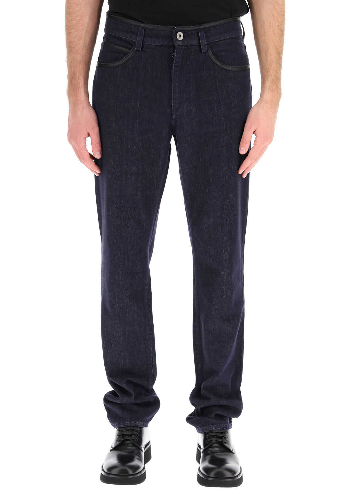 Jeans With Leather Trims