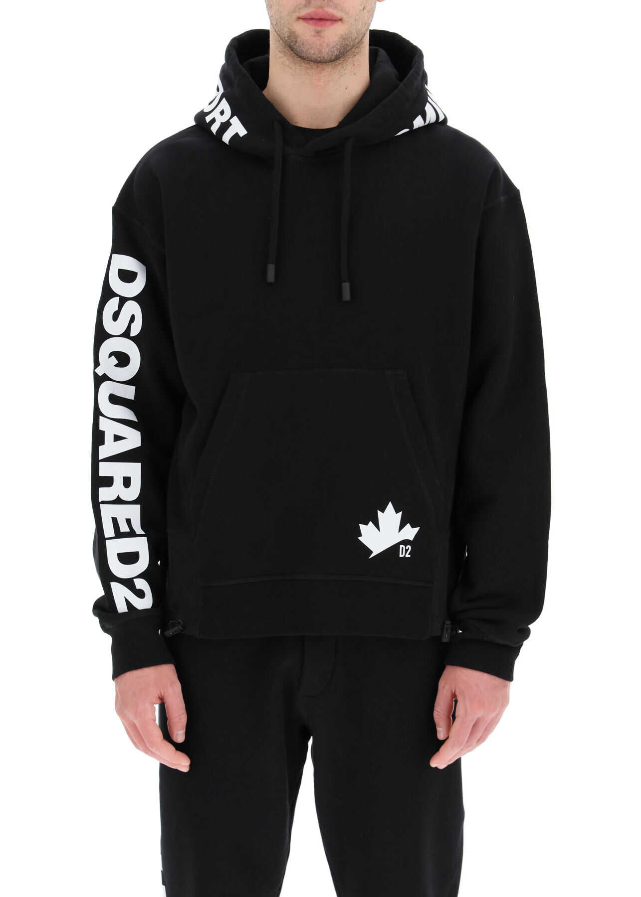 Hooded Sweatshirt With Nylon Inserts