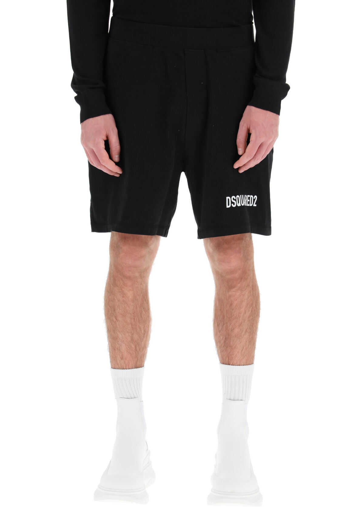 DSQUARED2 Jersey Shorts With Logo S74MU0645 S23851 BLACK