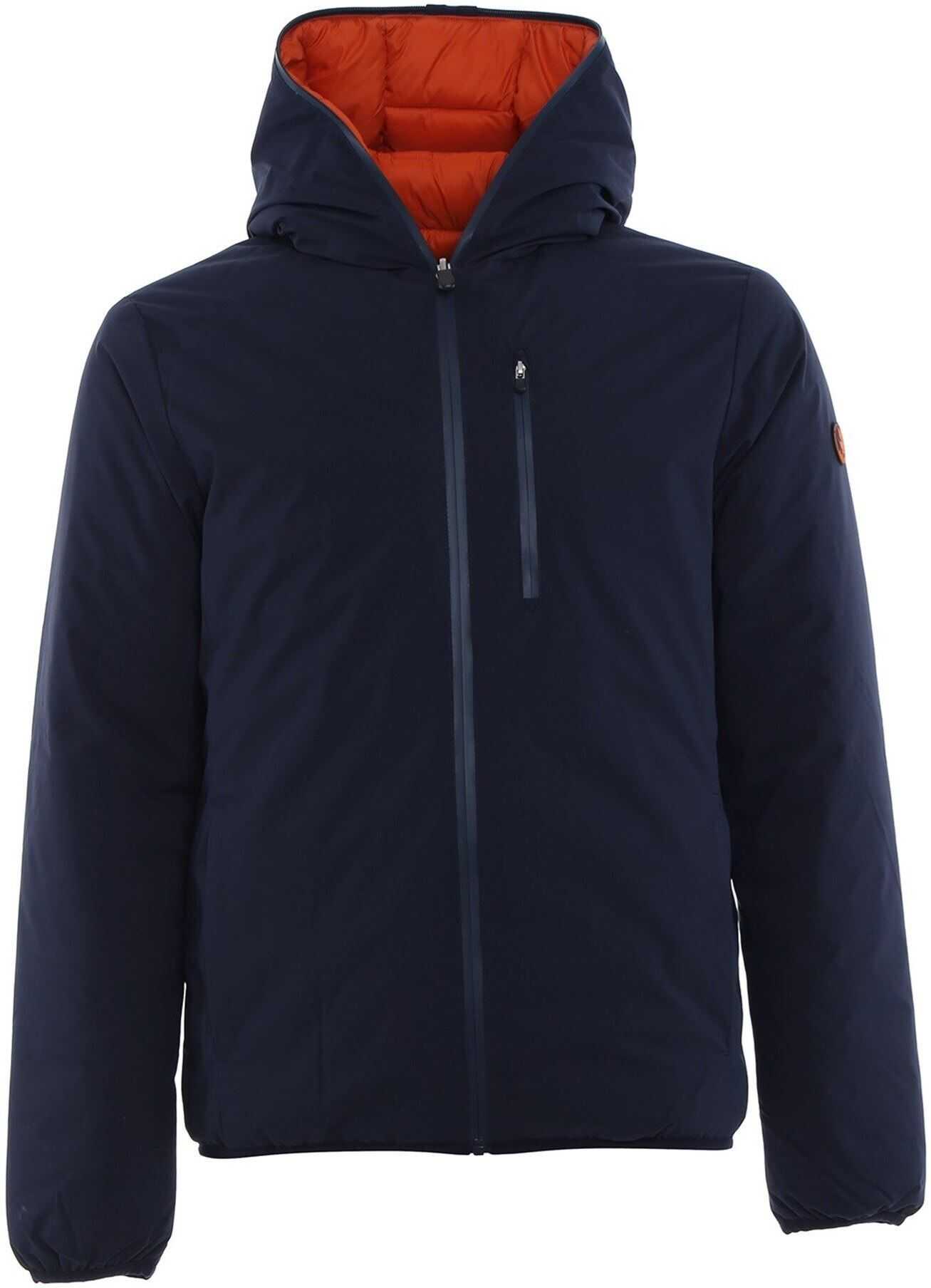 Save the Duck Reversible Waterproof Padded Jacket In Blue Blue