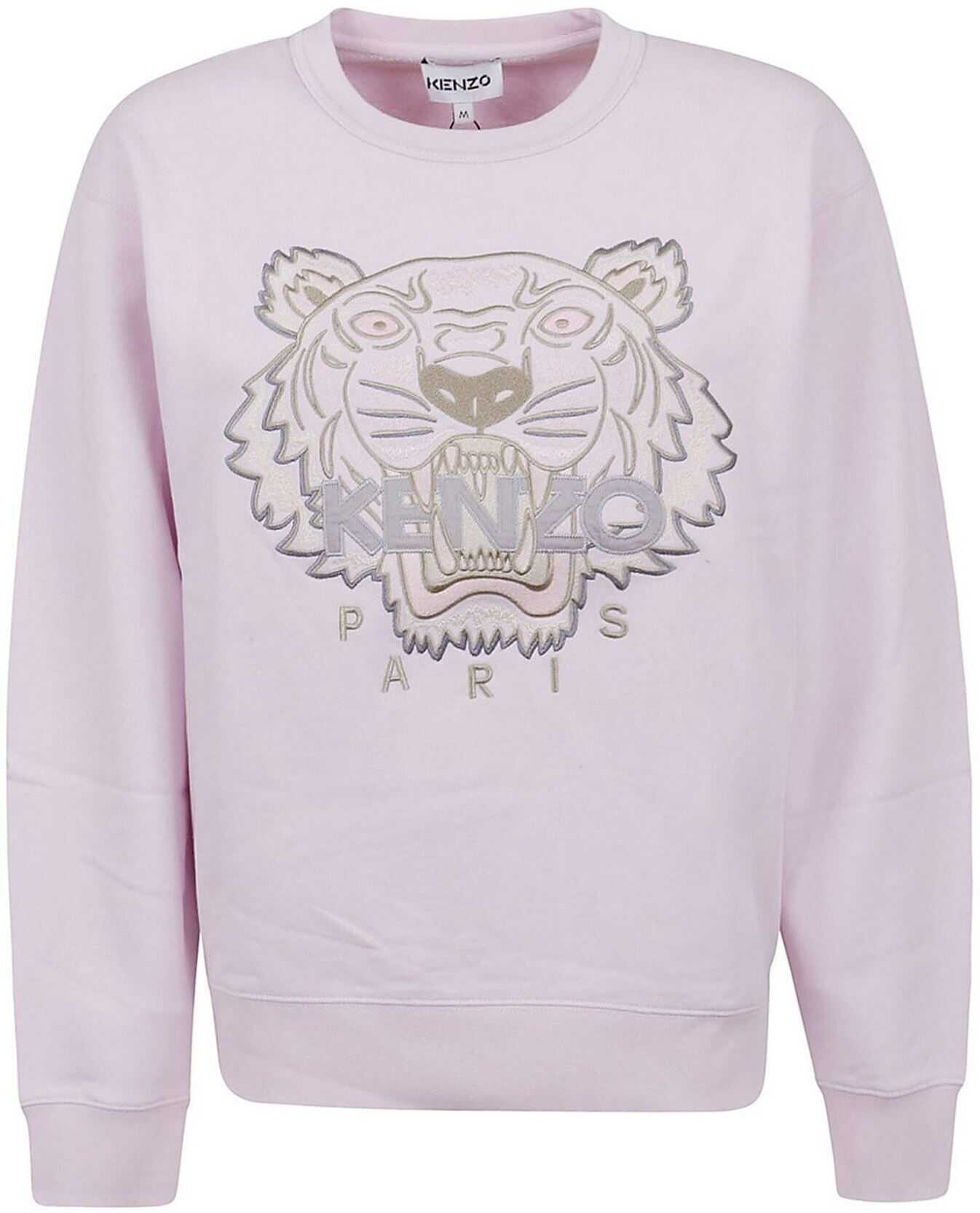 Kenzo Tiger Sweatshirt In Faded Pink Color Pink