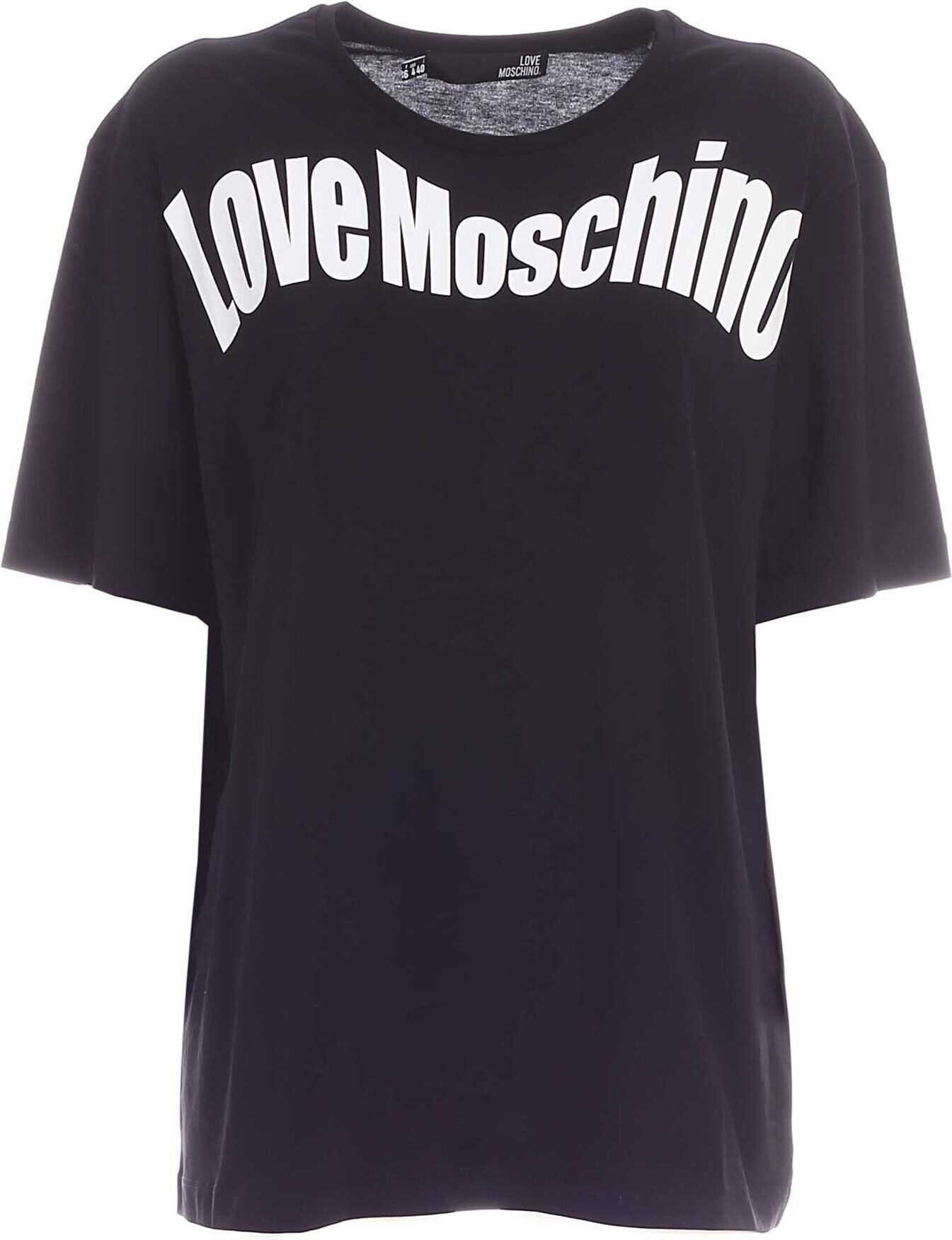 LOVE Moschino Lettering Logo T-Shirt In Black* Black