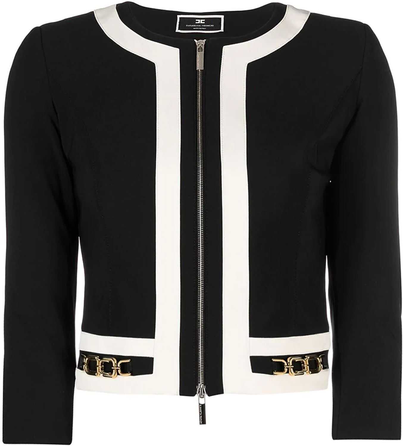 Elisabetta Franchi Nylon Bielastic Blazer In Black Black