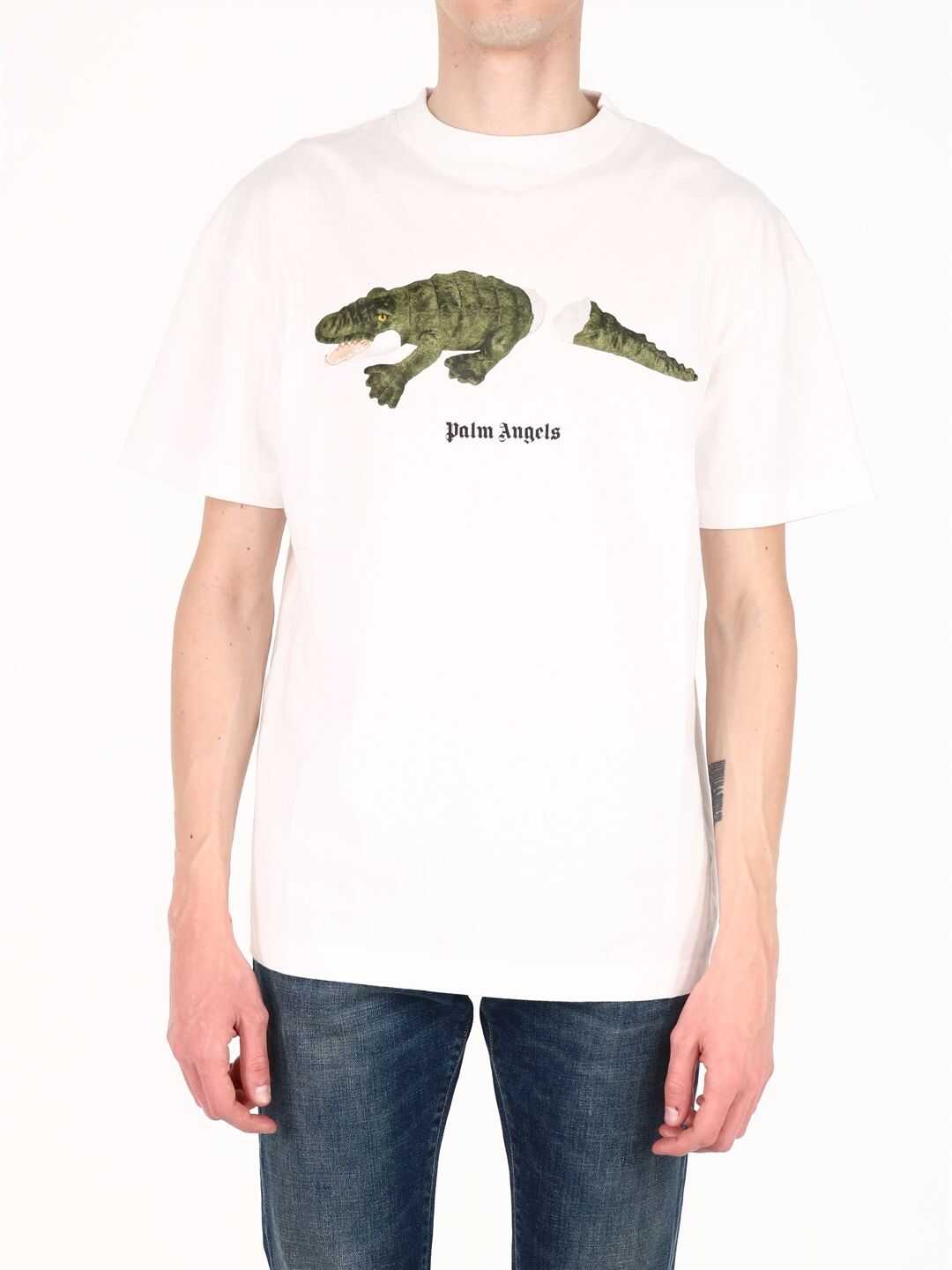 Palm Angels T-Shirt Crocodile White