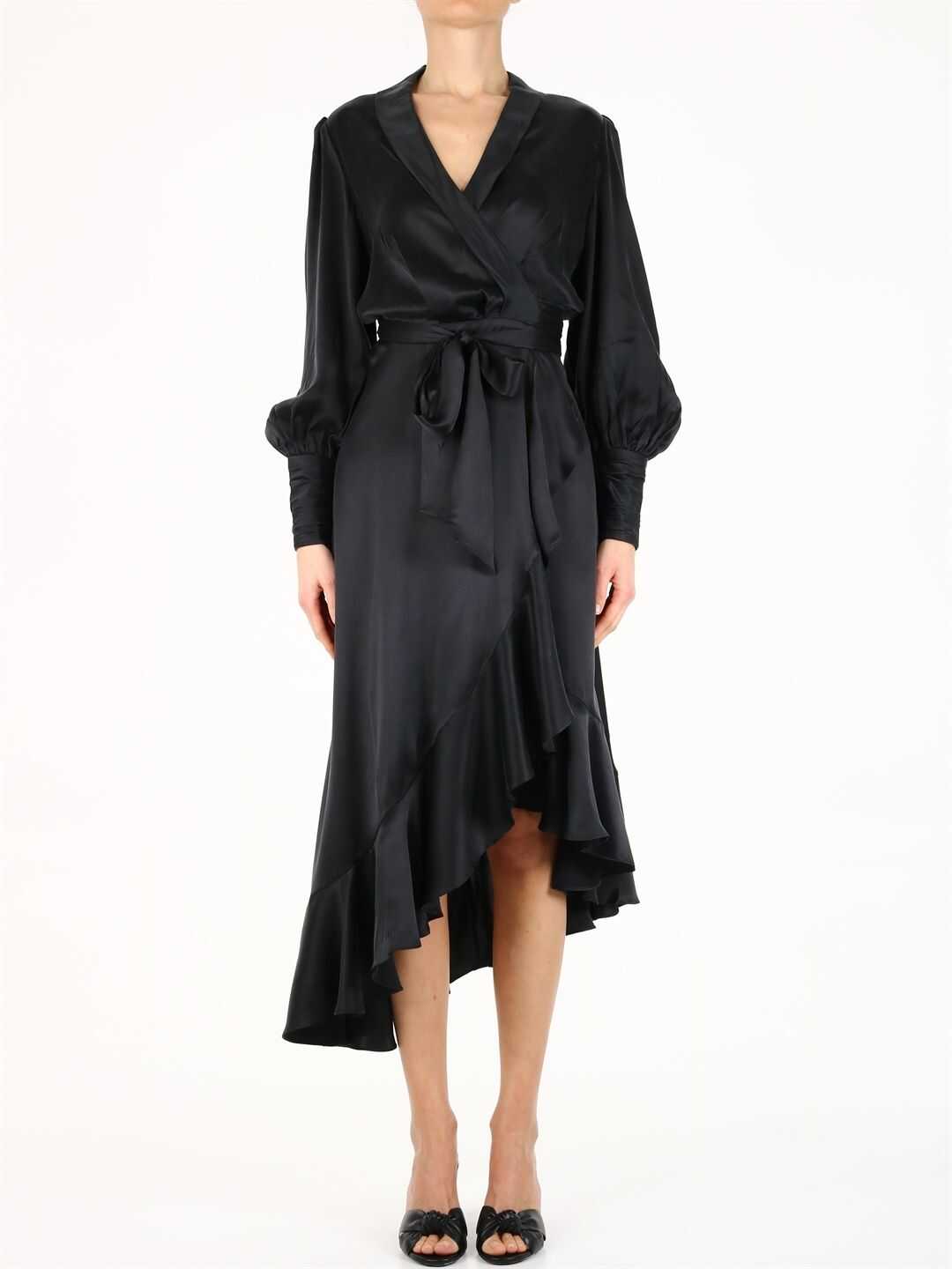 ZIMMERMANN Wrap Silk Dress Black