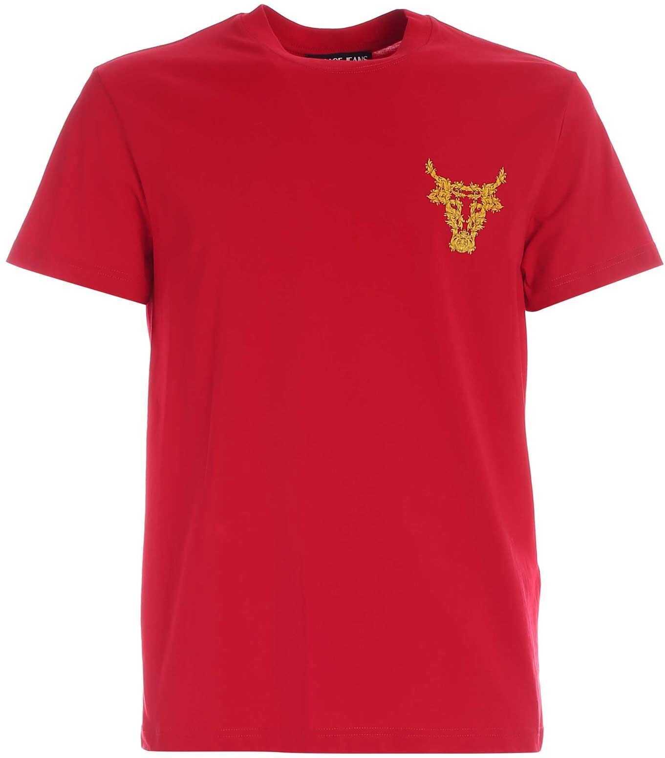 Versace Jeans Couture Capodanno Lunare Pattern T-Shirt In Red Red