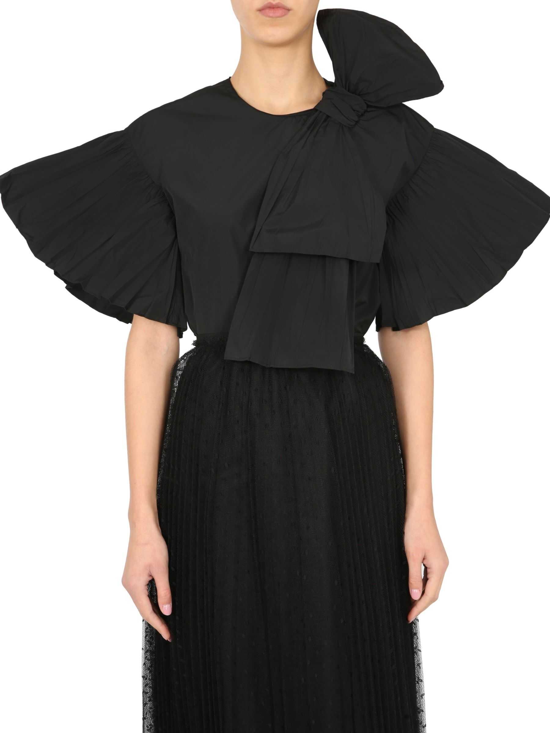 RED VALENTINO Taffetas Top BLACK