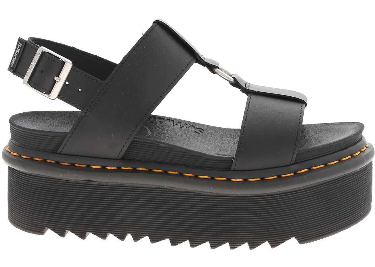 Dr. Martens Buckle Francis Sandals In Black Black