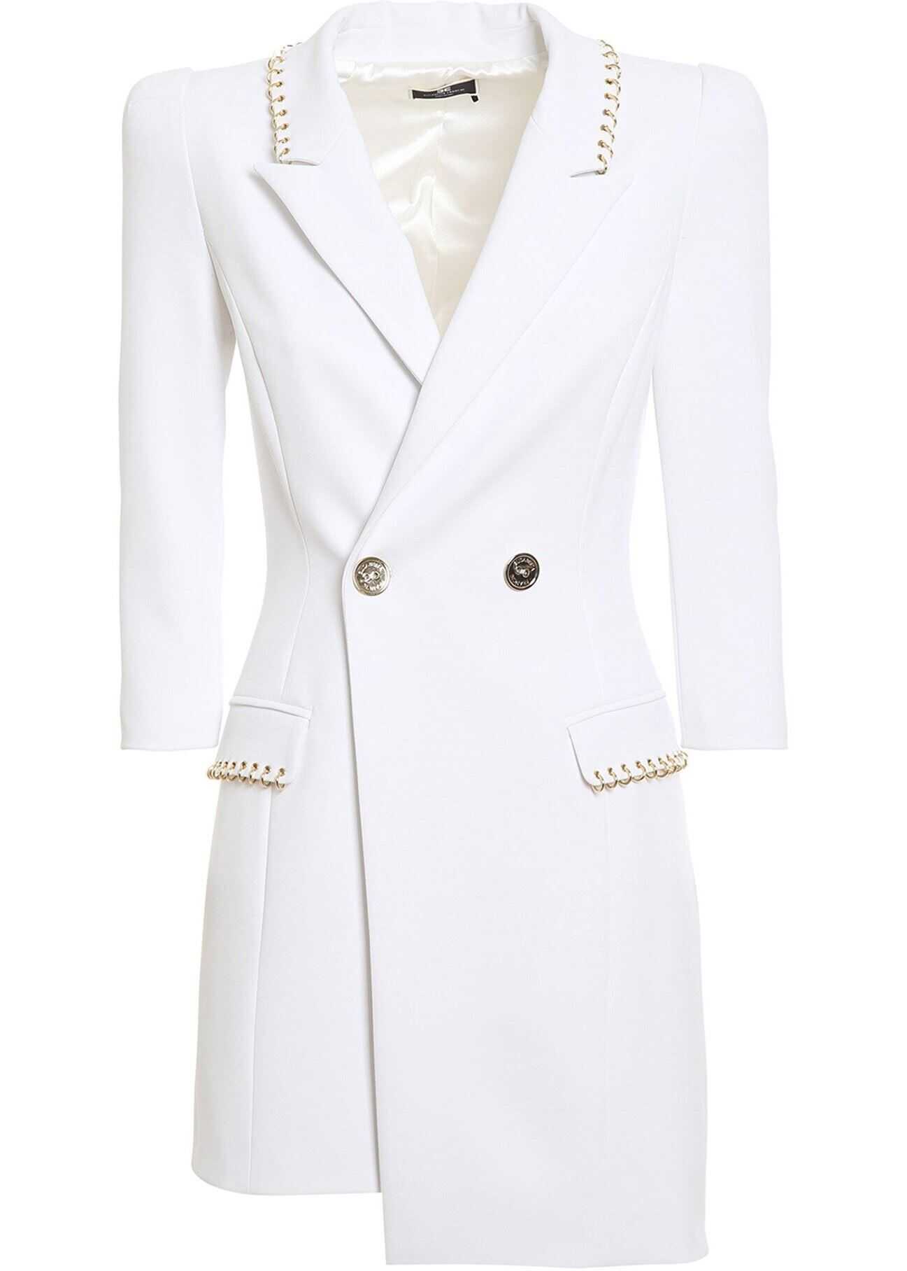 Double Crêpe Blazer-Dress In White