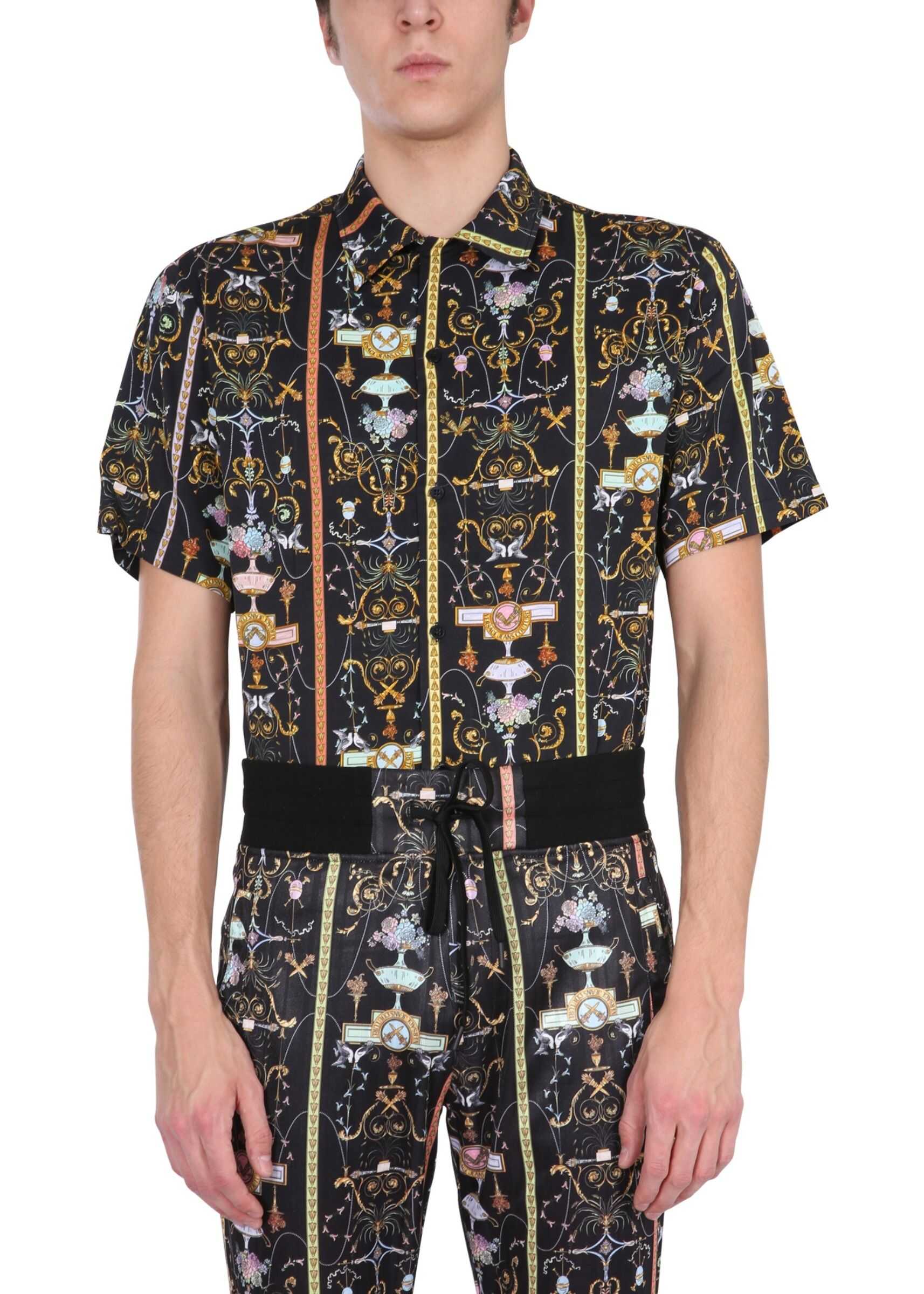 Versace Jeans Couture Shirt With Tullerie Print BLACK