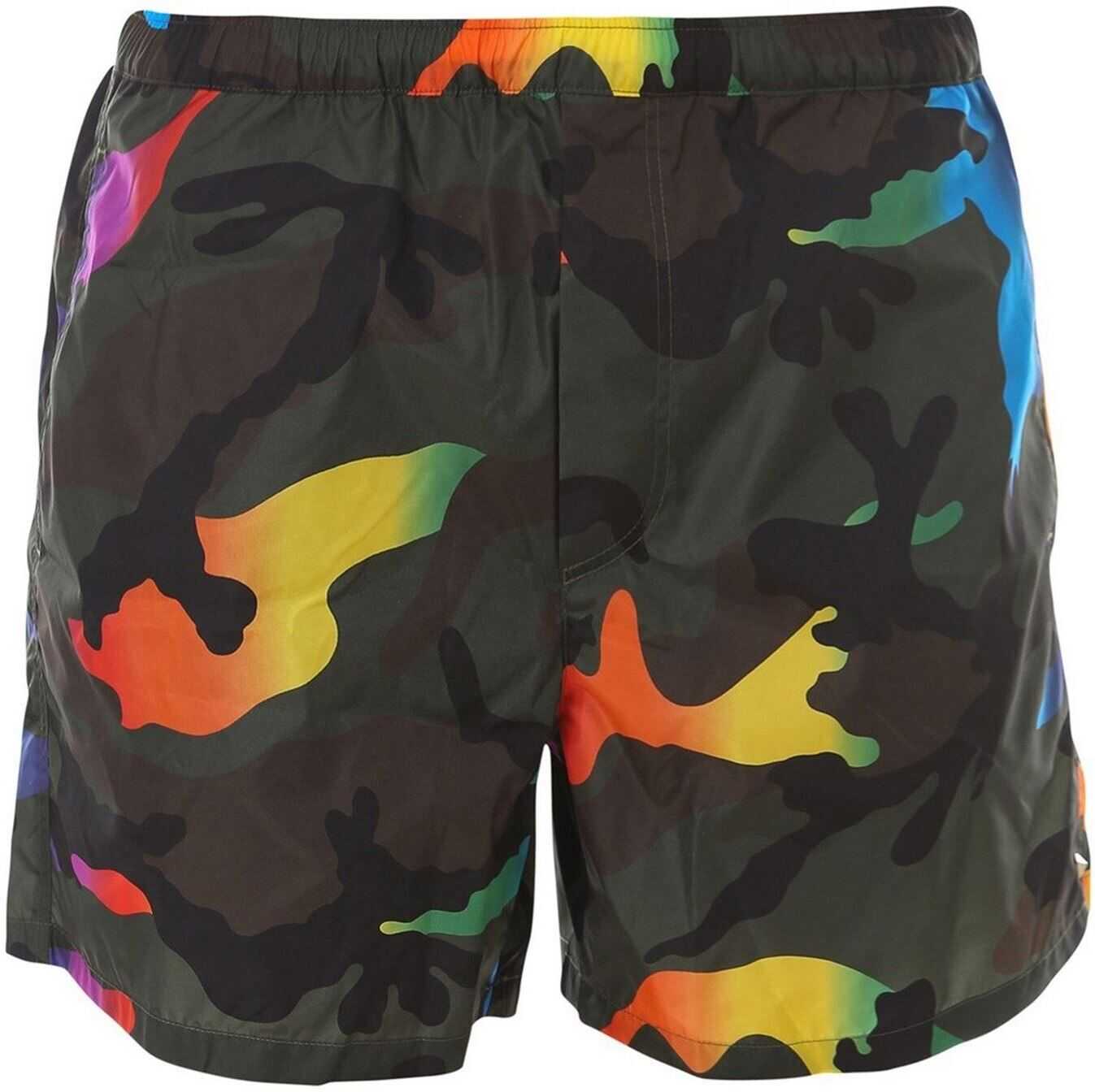 Valentino Garavani Rainbow Camouflage Short Trunks Multi