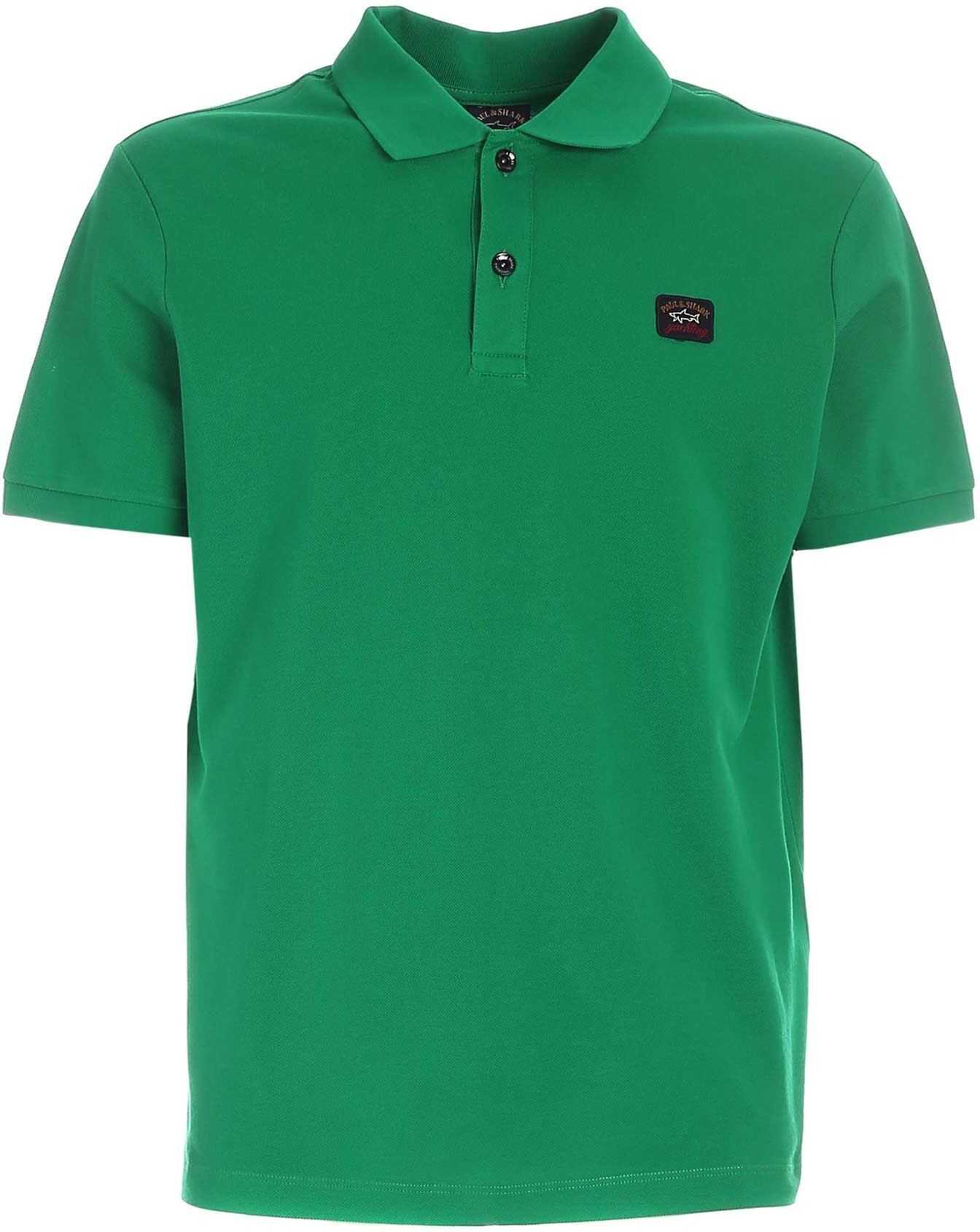 Paul&Shark Logo Detail Polo Shirt In Green Green