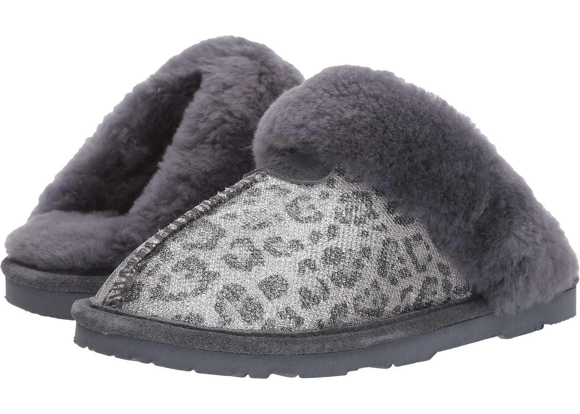 Papuc Bearpaw Loki II Silver Leopard Fabric
