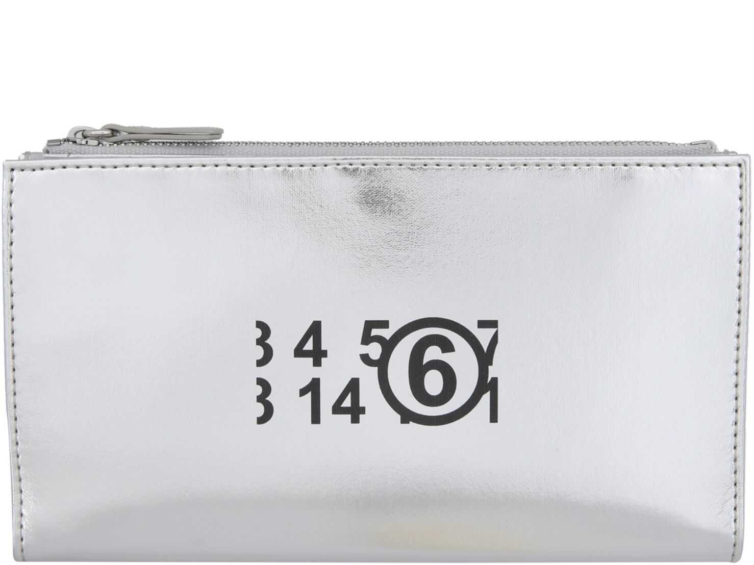 MM6 Maison Margiela Bi Fold Wallet With Logo SILVER