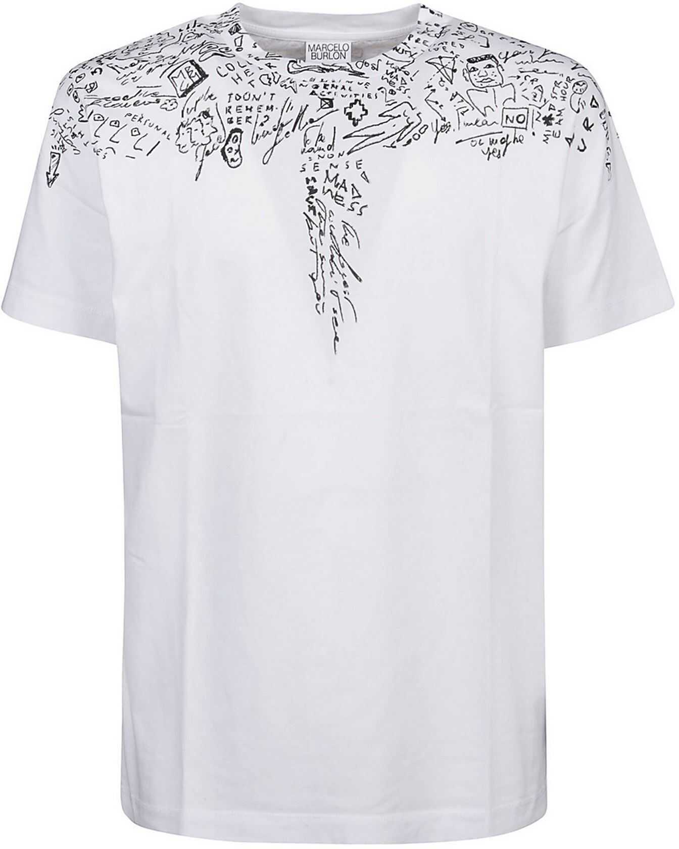 Marcelo Burlon Sketches Wings T-Shirt In White* White