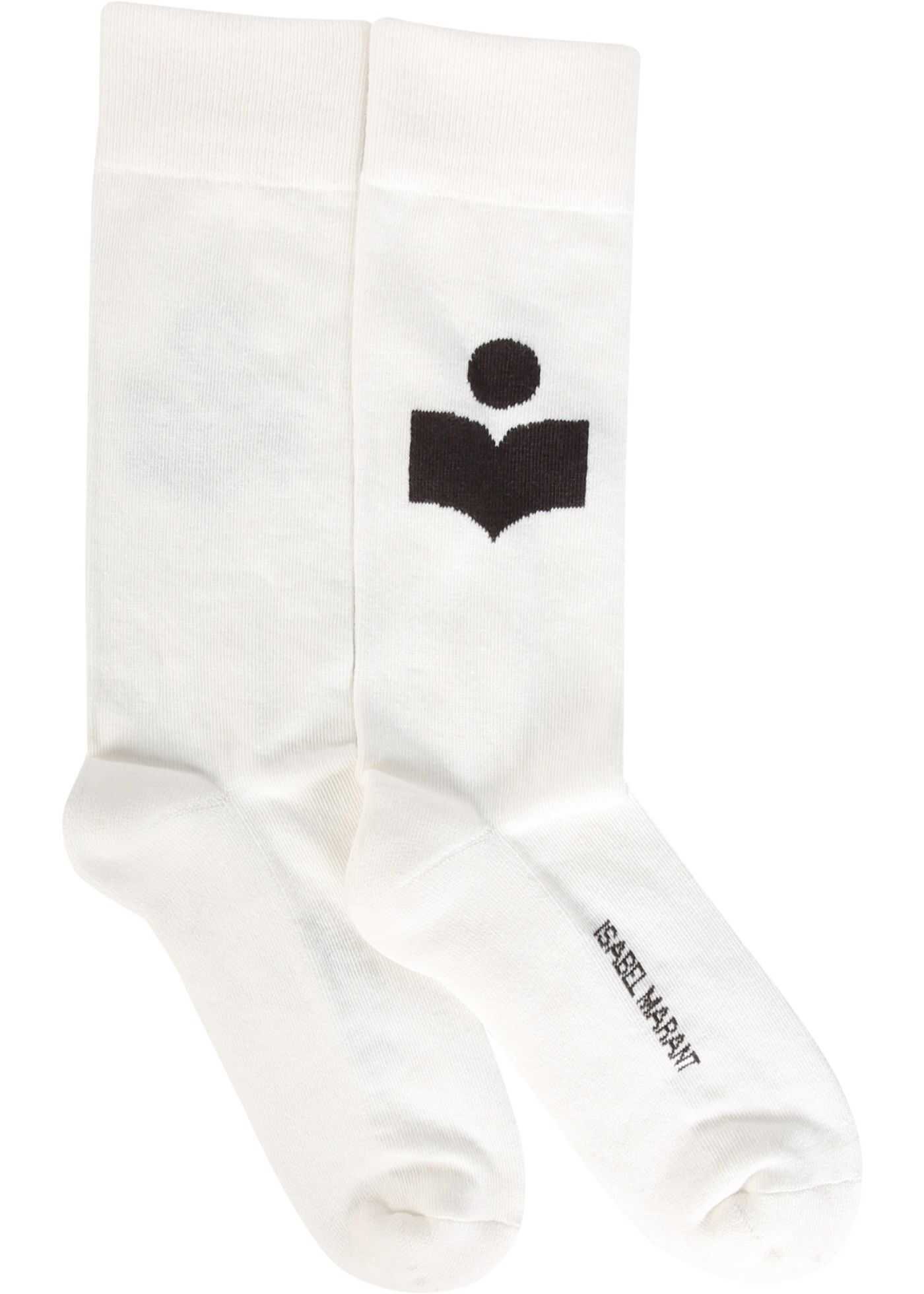 Isabel Marant Socks With Logo WHITE imagine