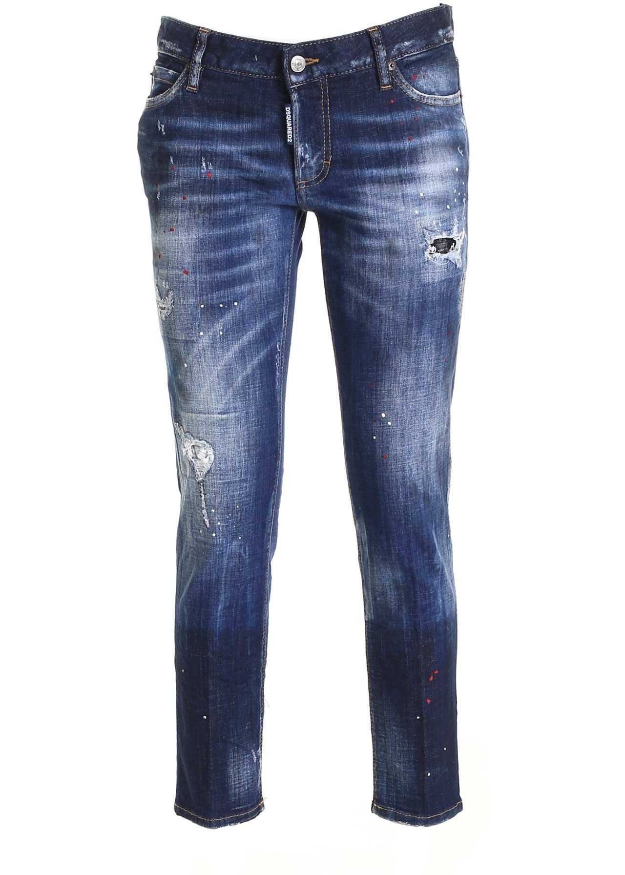 DSQUARED2 Jennifer Cropped Jeans In Blue Blue