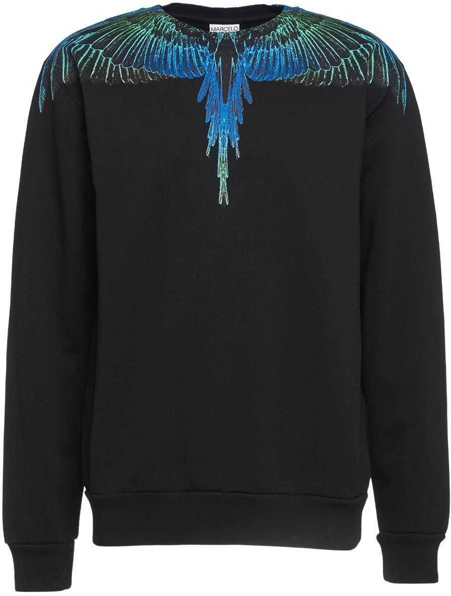 Marcelo Burlon Wings Regular Crew Neck Sweater Black