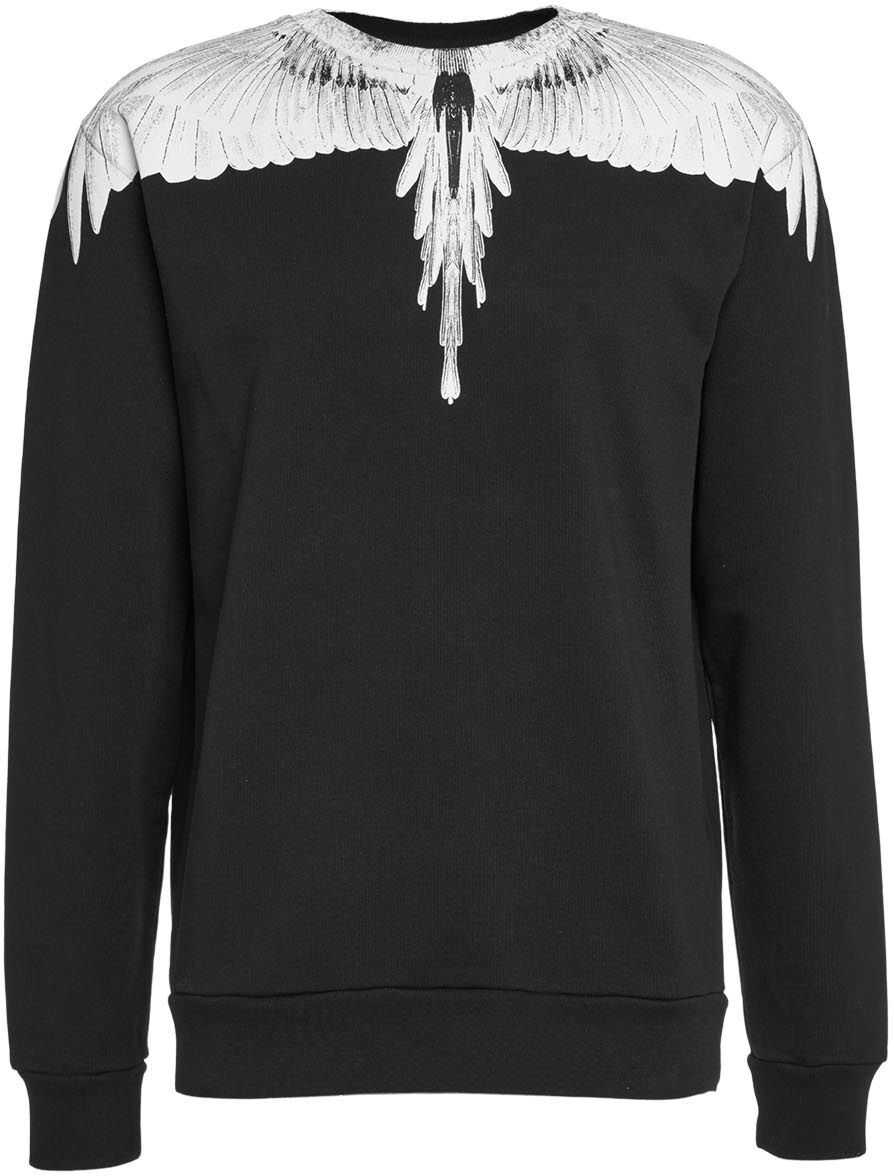 Marcelo Burlon Wings Regular Crew Neck Sweater Black