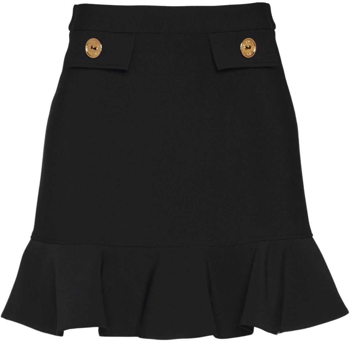 Elisabetta Franchi Flounced skirt in crêpe Black