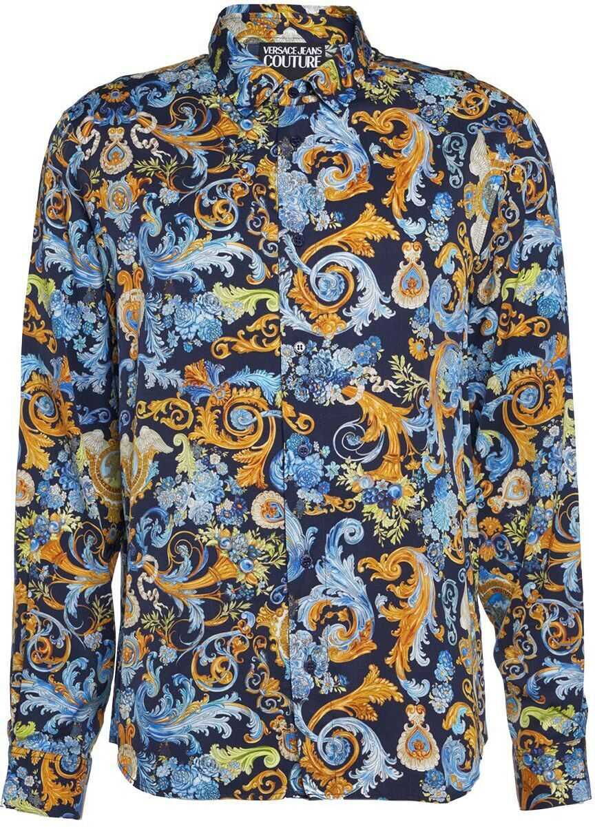 Versace Shirt with Versailles print Blue