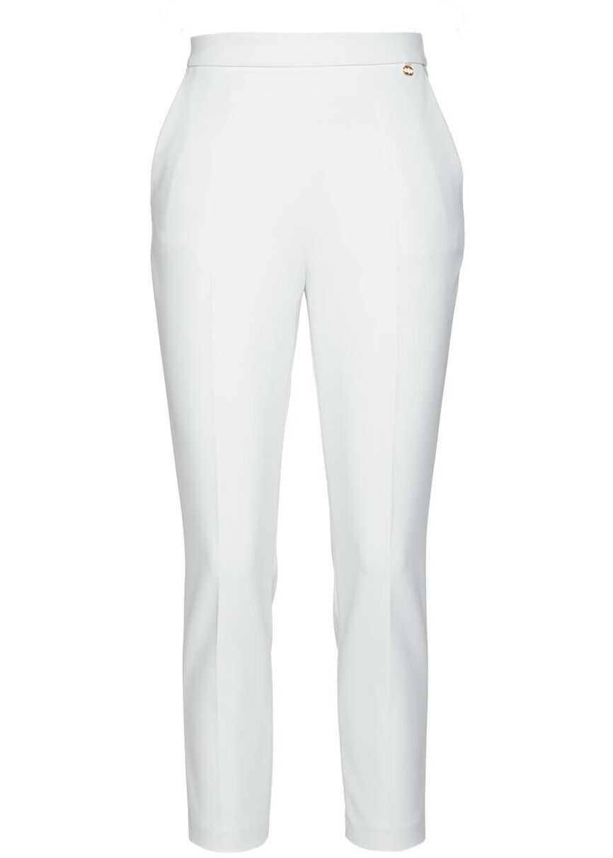 Elisabetta Franchi Sigarette pant in crêpe White