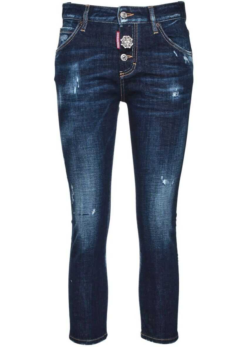 DSQUARED2 Cool Girl Cropped Jean Blue