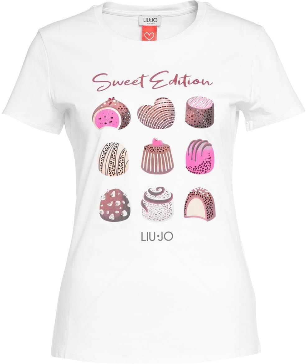 Liu Jo T-shirt with rhinestones lettering White