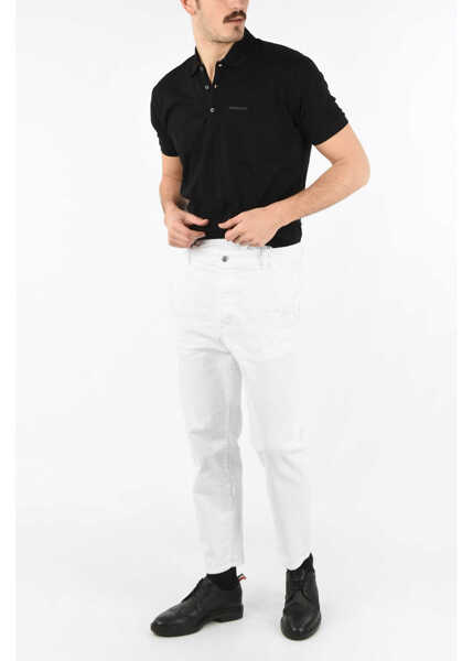 Blugi drepti DSQUARED2 17Cm Denim Stretch Regular Fit Jeans White Barbati (BM 8210689) 4