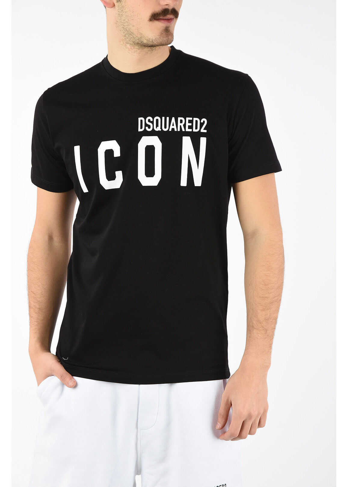 DSQUARED2 ICON Logo-Print Jersey COOL FIT T-shirt BLACK