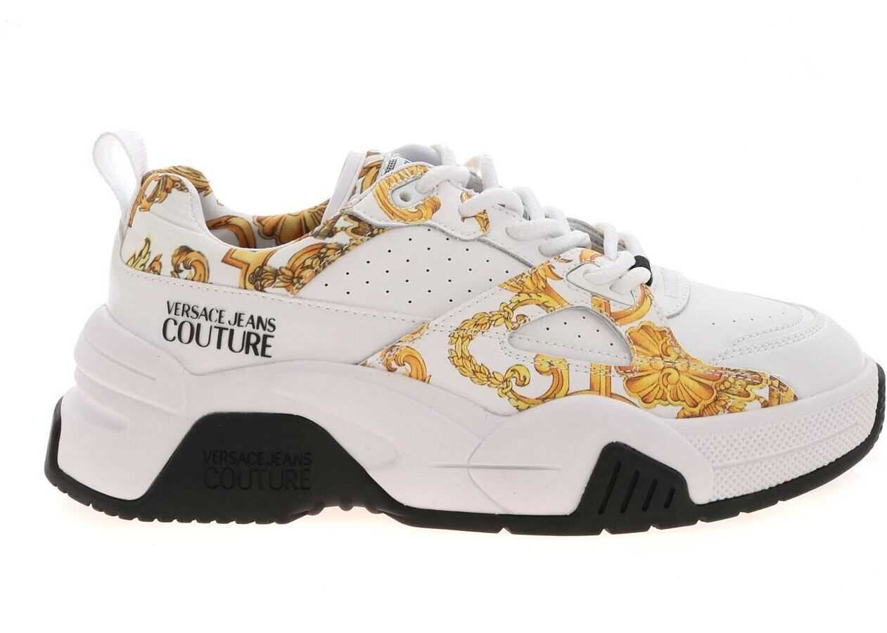 Versace Jeans Couture Versailles Print Sneakers In White White