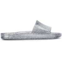 Papuci Glass Silver Glittered Beach Slides 32291 Femei