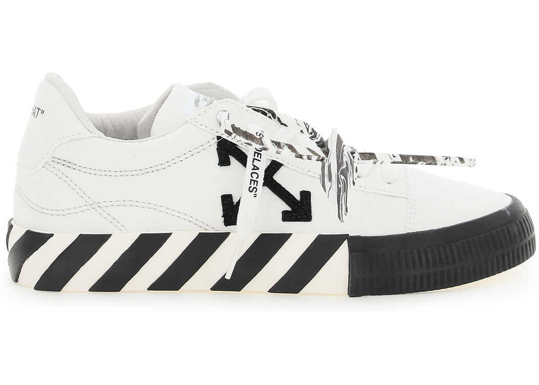 Off-White Low Vulcanized Canvas Sneakers WHITE BLACK