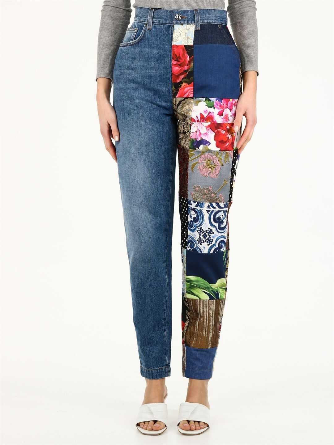 Dolce & Gabbana Jeans With Brocade Patch FTB2ID GDX77 Multicolor