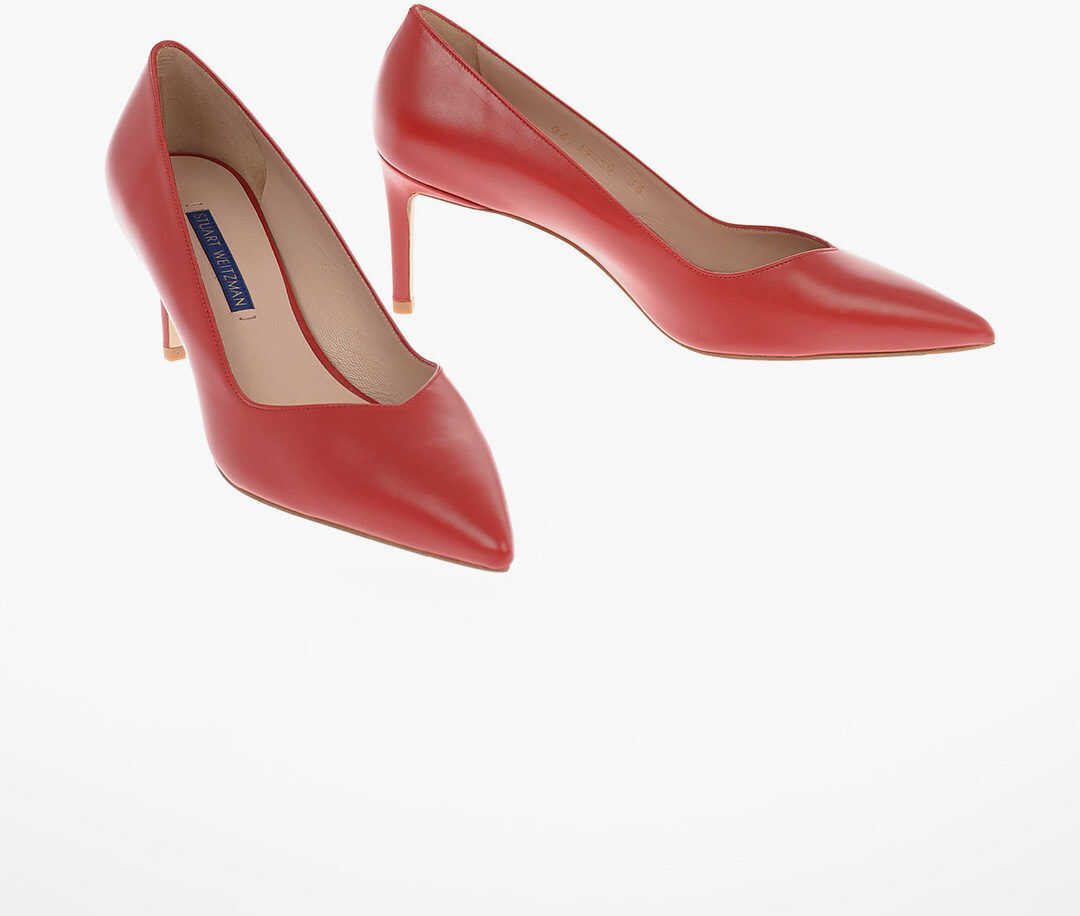 Stuart Weitzman Soft Leather Anny 70 Pumps 7 Cm Red