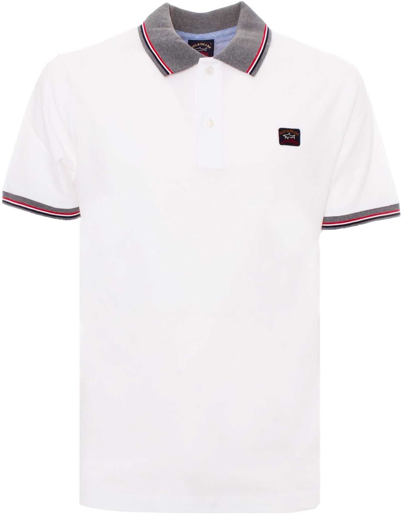 Paul&Shark Contrasting Collar Polo Shirt In White White