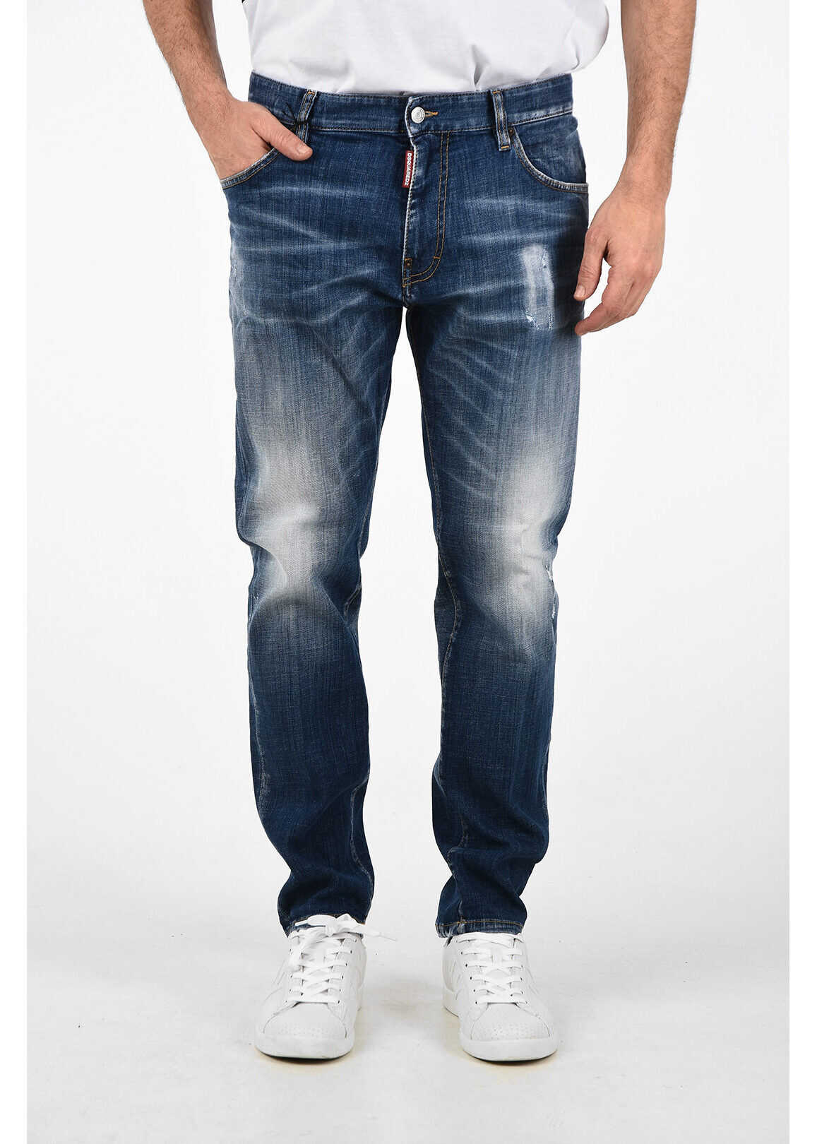 DSQUARED2 18Cm Straight Leg Boot Cut Jeans Blue