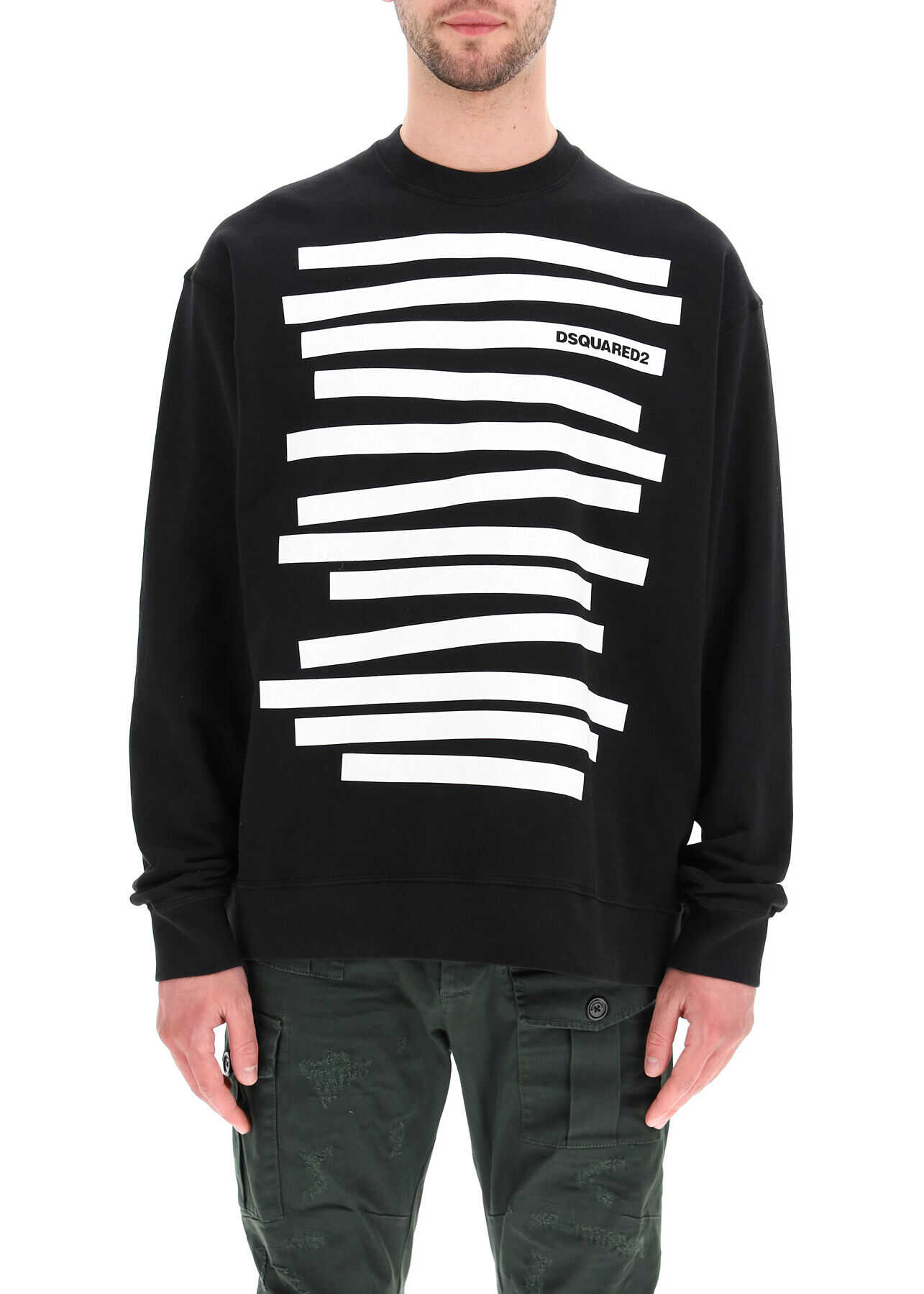 DSQUARED2 Sweatshirt With Stripes And Logo S71GU0436 S25462 BLACK