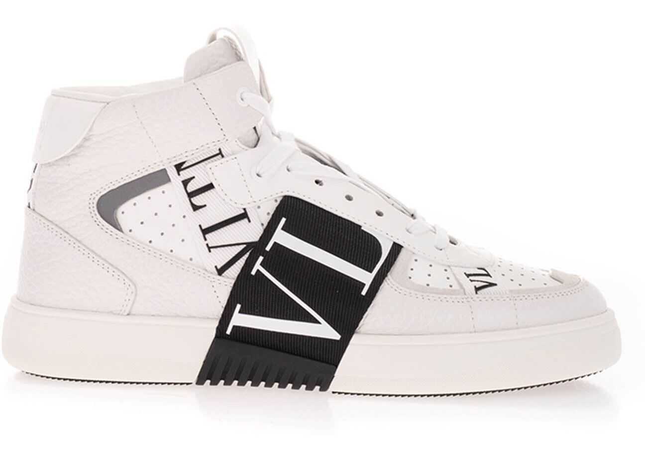 Valentino Garavani Vl7N High Top Sneakers In White And Black White