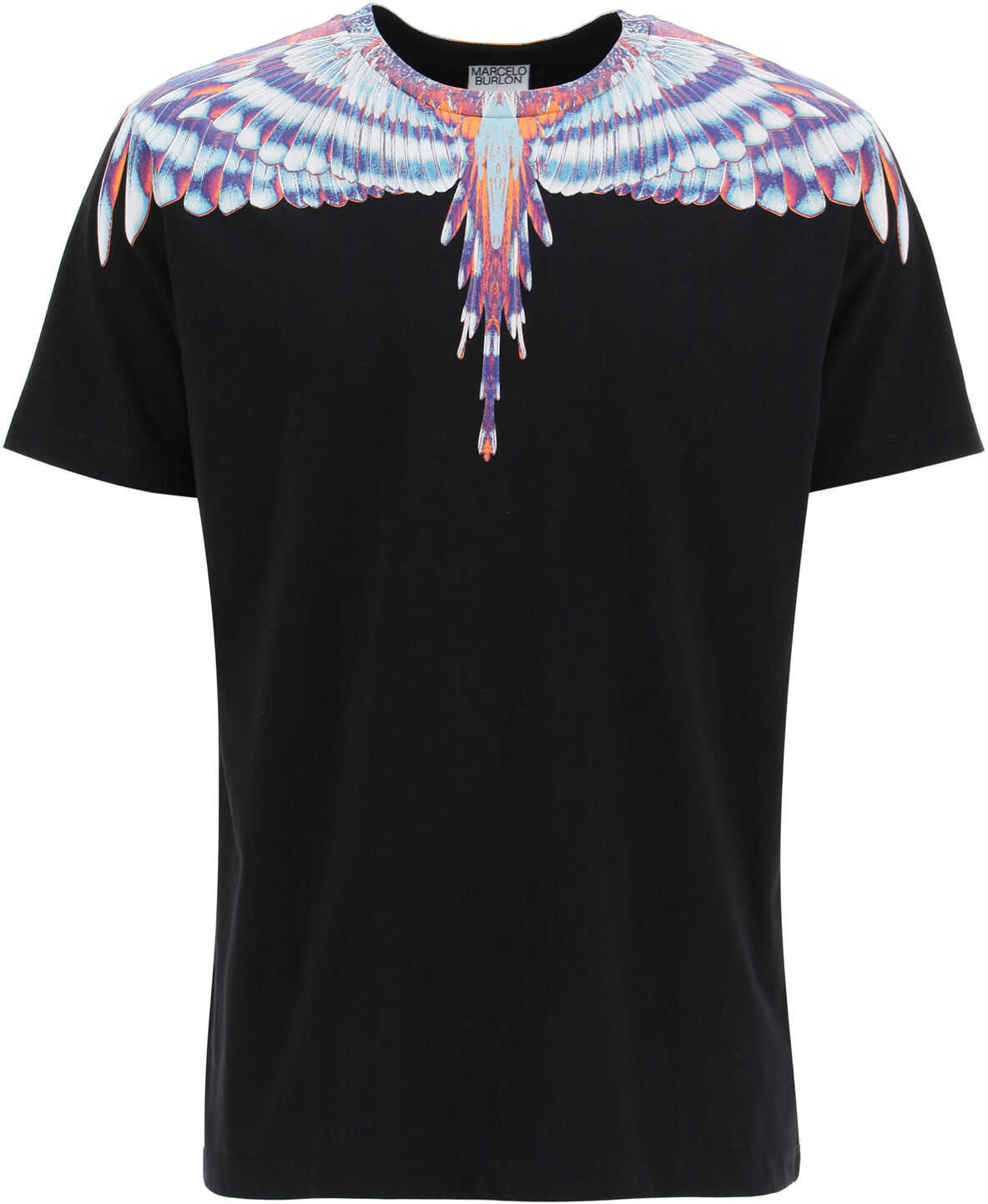 Marcelo Burlon Birds Wings Print T-Shirt CMAA018S21JER001 BLACK LIGHT BLUE