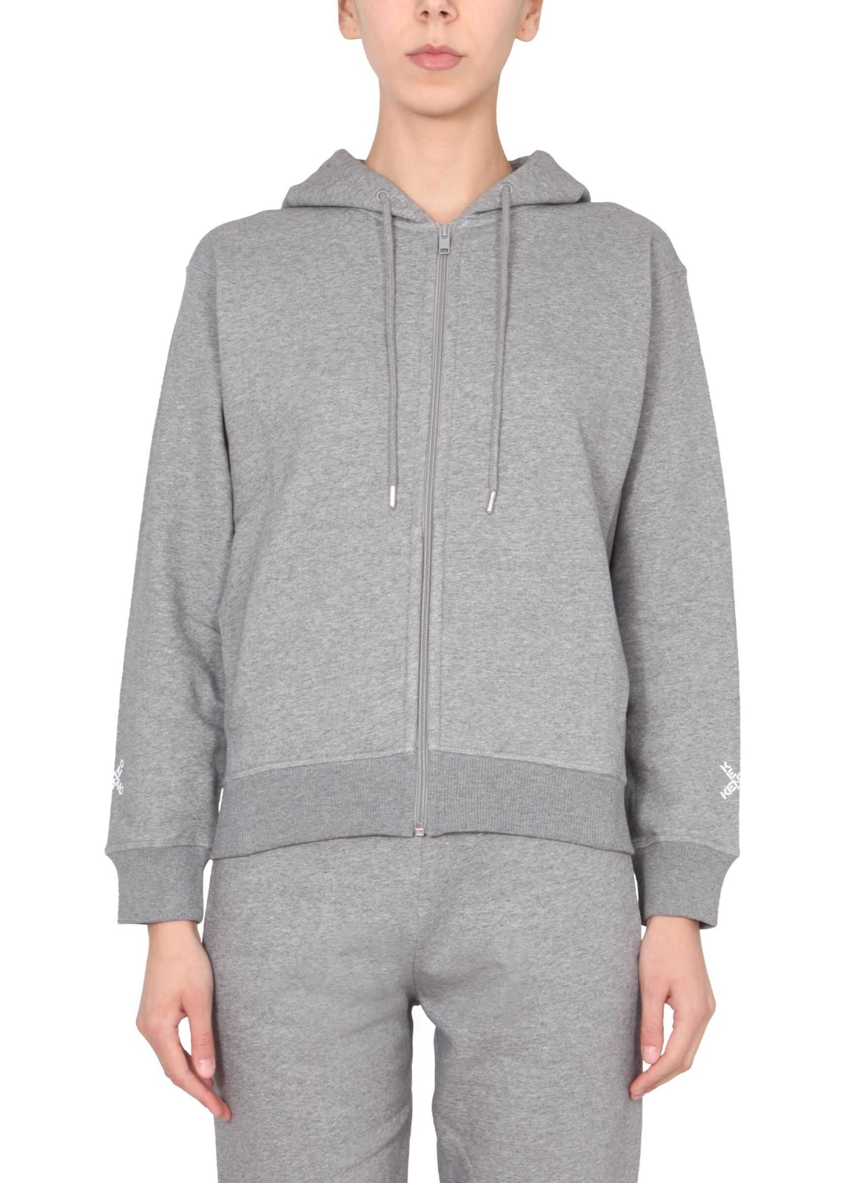 Kenzo Hooded Sweatshirt With Zip FA62BL800_4MS95 GREY