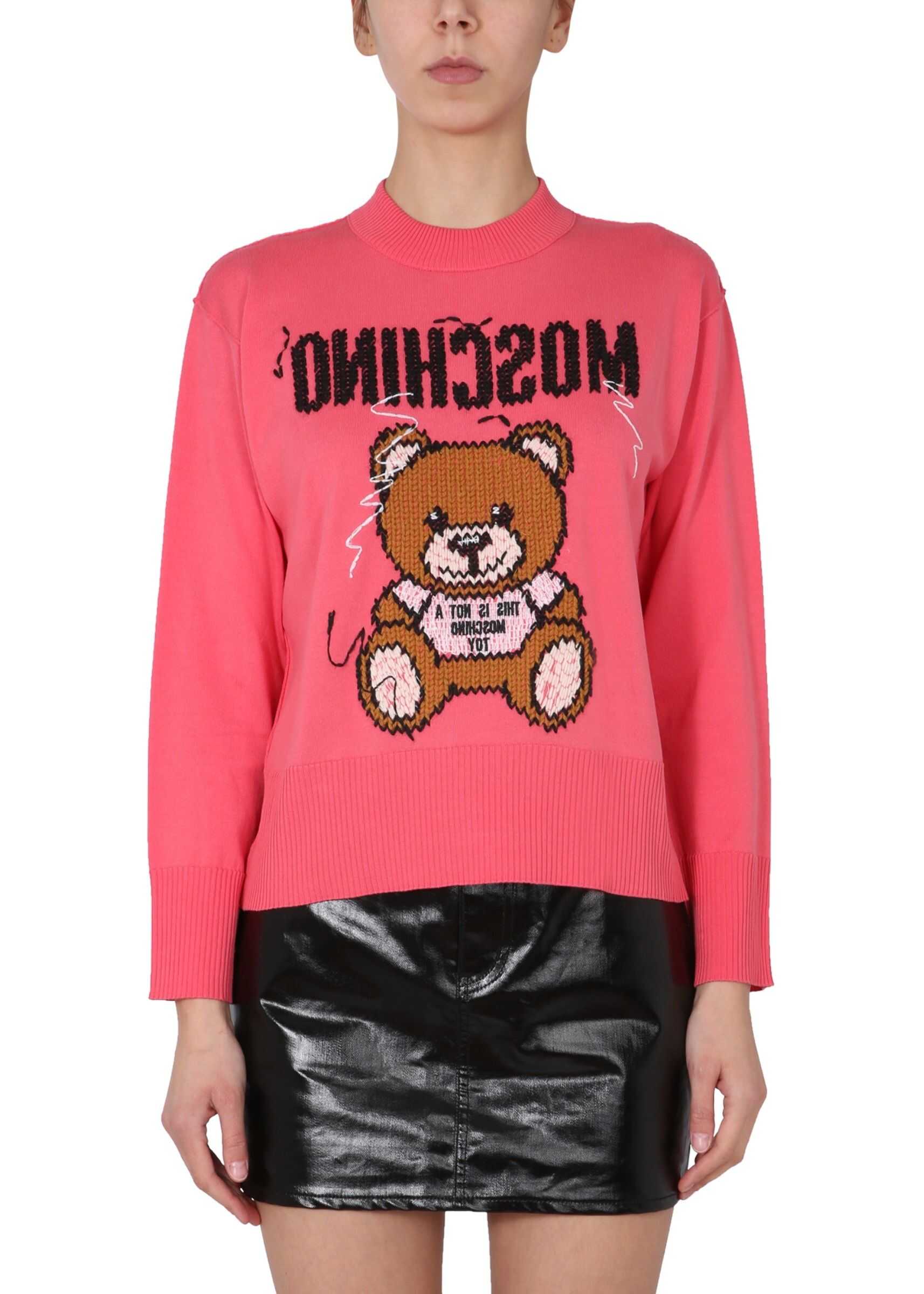 Moschino Teddy Bear Inside Out Sweater 09080400_0211 FUCHSIA