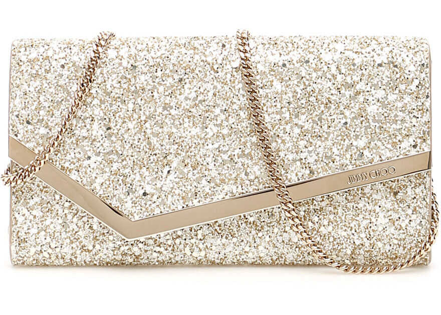 Jimmy Choo Infinity Glitter Emmie Clutch EMMIE TIT MOON SAND