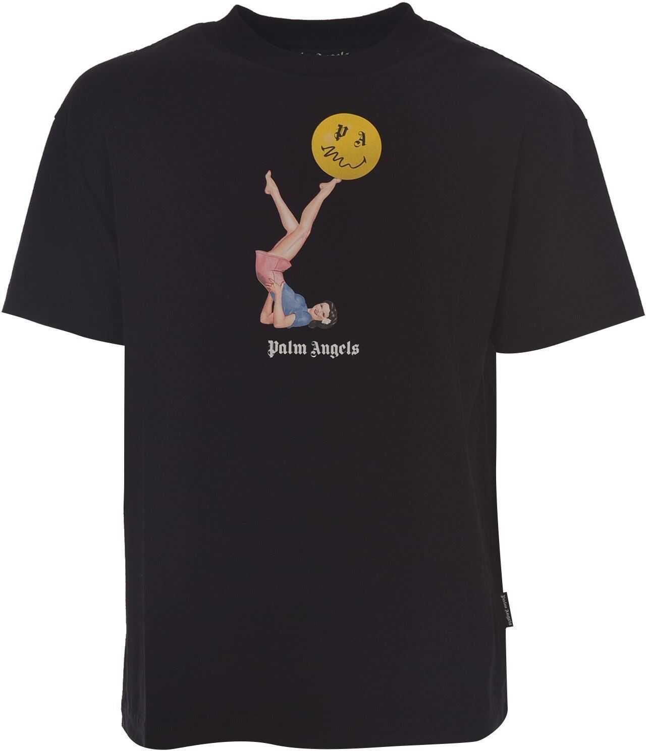 Palm Angels Juggler Pin Up T-Shirt In Black PMAA001R21JER0101030 Black