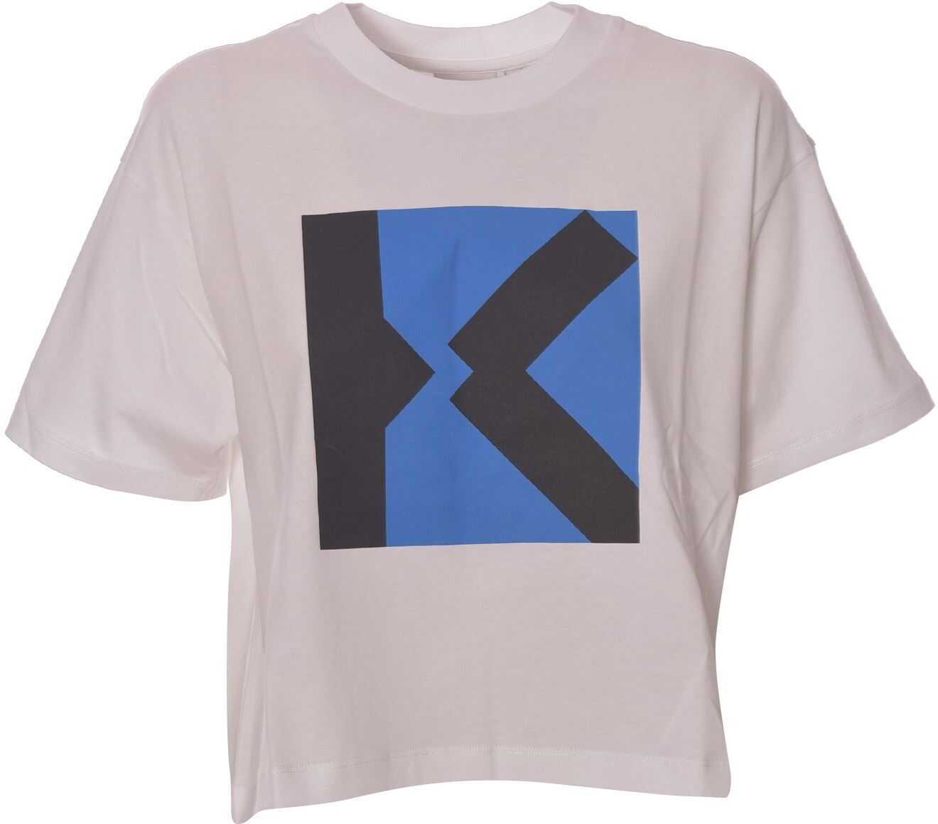 Kenzo Blocked K Boxy Sports T-Shirt In White FB52TS6904SJ01 White